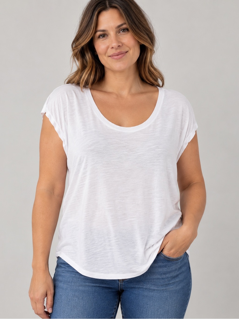 GAP White Scoop Neck Short Sleeve Tee